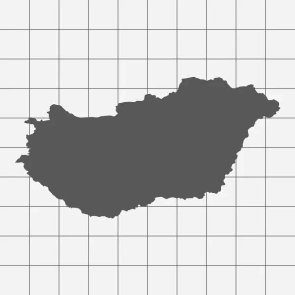 Kvadrerade papper med formen av landet av Ungern — Stock vektor