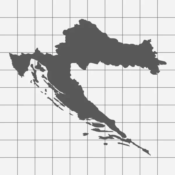 Kvadrerade papper med formen av landet Kroatien — Stock vektor