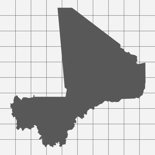 Carta quadrata con la Forma del Paese del Mali — Vettoriale Stock