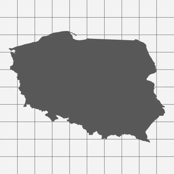 Kariertes Papier mit der Form des Landes Polen — Stockvektor