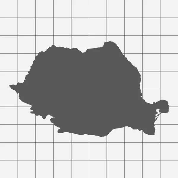 ルーマニアの国の形の方眼 — ストックベクタ