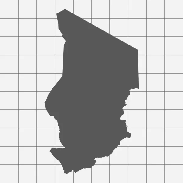 Carta quadrata con la forma del paese del Ciad — Vettoriale Stock