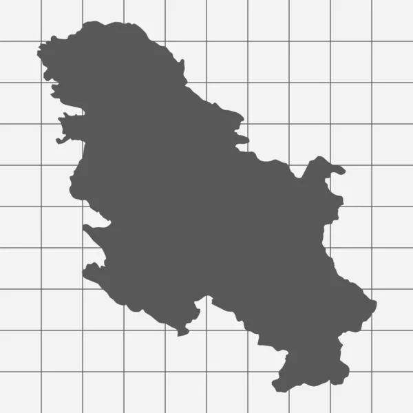 Kwadraat papier met de vorm van het land van Servië — Stockvector