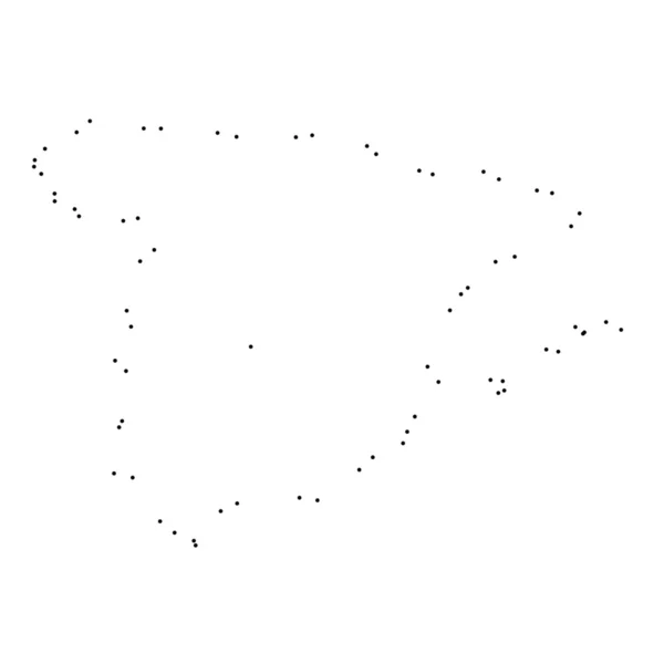 Land prickad kontur isolerad på vit bakgrund av räkningen — Stock vektor