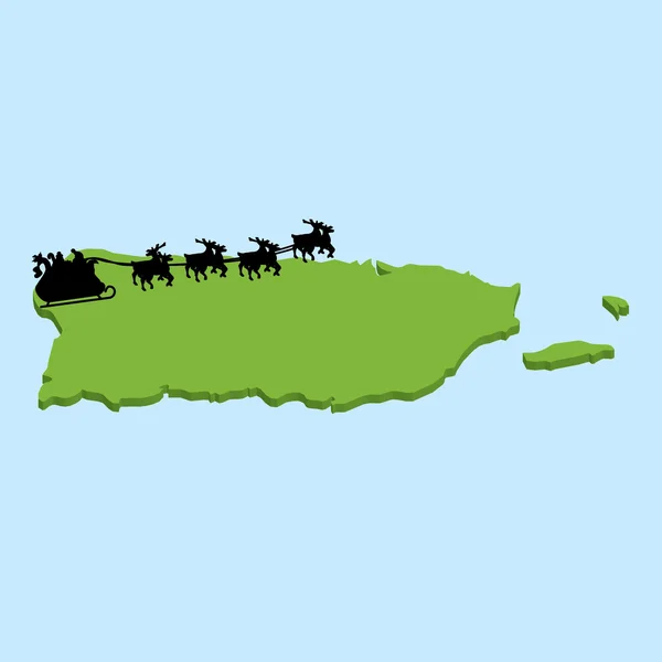 3D mapa na błękitne wody z Santa tle Puertorico — Wektor stockowy