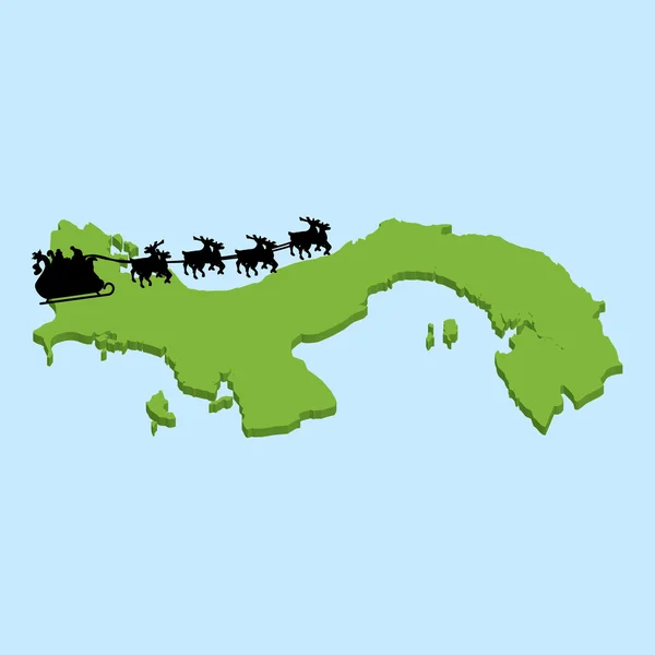 3D χάρτη στην γαλάζια νερά με Santa φόντο του Παναμά — Διανυσματικό Αρχείο