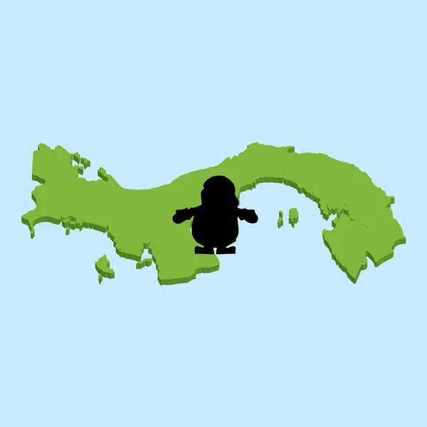 Mapa 3D en agua azul con fondo de Santa de Panamá — Vector de stock