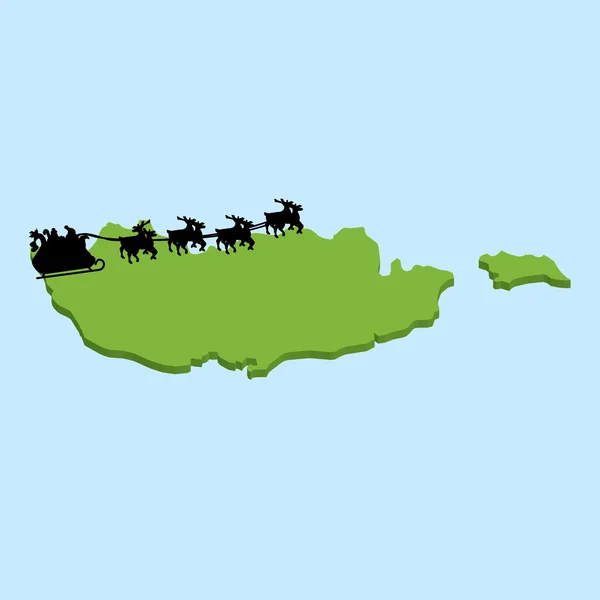 3D χάρτη στην γαλάζια νερά με Santa υπόβαθρο της Κύπρου — Διανυσματικό Αρχείο