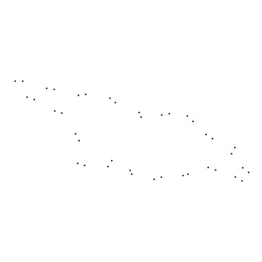 Ülke sayısı beyaz arka plan üzerinde izole anahat noktalı