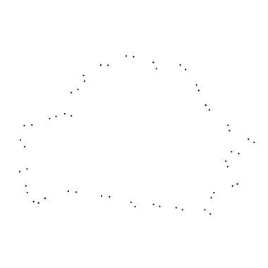 Ülke sayısı beyaz arka plan üzerinde izole anahat noktalı