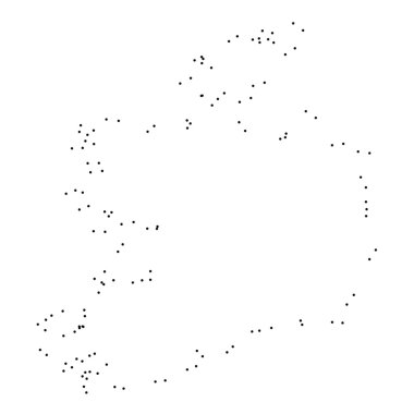 Ülke sayısı beyaz arka plan üzerinde izole anahat noktalı