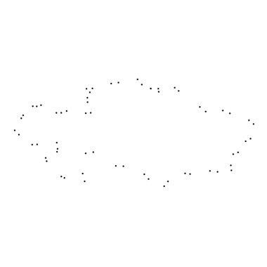 Ülke sayısı beyaz arka plan üzerinde izole anahat noktalı