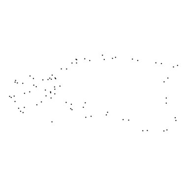 Ülke sayısı beyaz arka plan üzerinde izole anahat noktalı