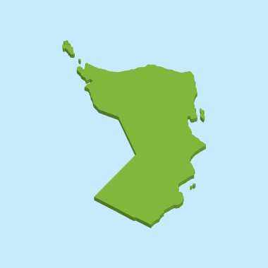 3D harita üzerinde mavi su arka plan Umman