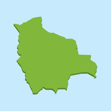 Bolivya'nın mavi su arka plan üzerinde 3D harita