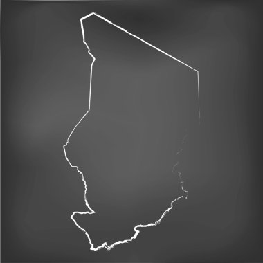 Çad'ın tebeşir tahtası chalked harita