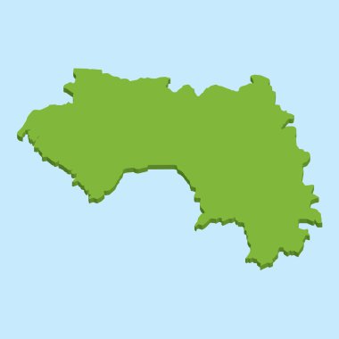 3D harita üzerinde mavi su arka plan, Gine