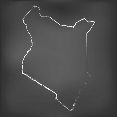 Chalked harita Kenya tebeşir tahtası