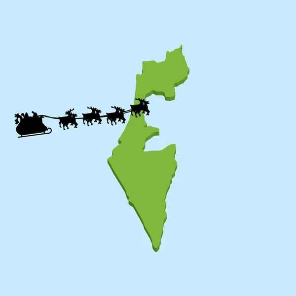 3D mapa na błękitne wody z Santa tło Izraela — Wektor stockowy