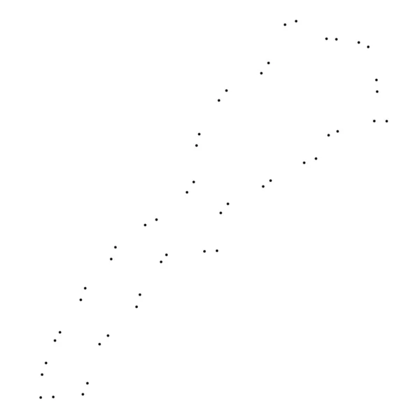 Land prickad kontur isolerad på vit bakgrund av räkningen — Stock vektor