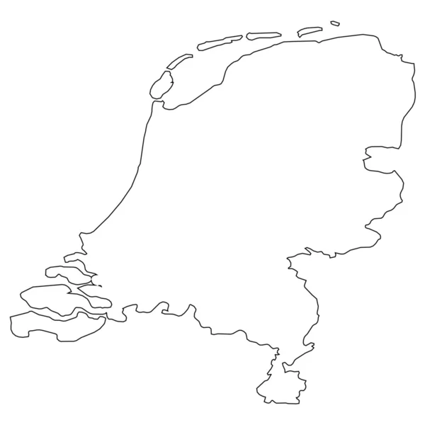 높은 상세한 네덜란드의 국가 개요 — 스톡 벡터