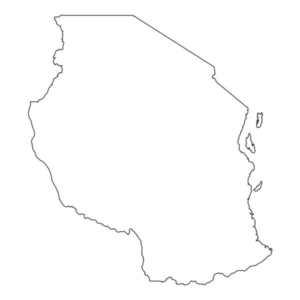 Vysoce detailní obrys země, Tanzanie — Stockový vektor