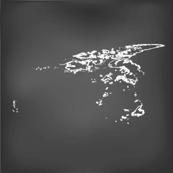 Carte en craie sur un panneau de craie de Finlande — Image vectorielle