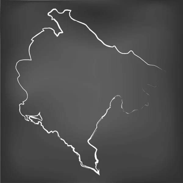 Mapa con tiza en una pizarra de Montenegro — Vector de stock