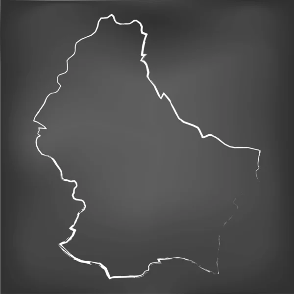 Chalked карту на дошці Люксембургу — стоковий вектор