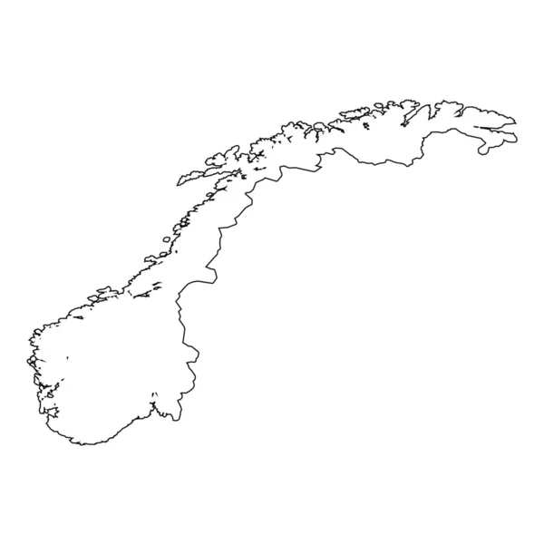 高詳細なノルウェーの国の概要 — ストックベクタ