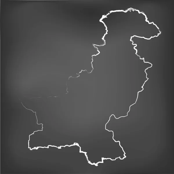 Carte en craie sur un tableau de craie du Pakistan — Image vectorielle