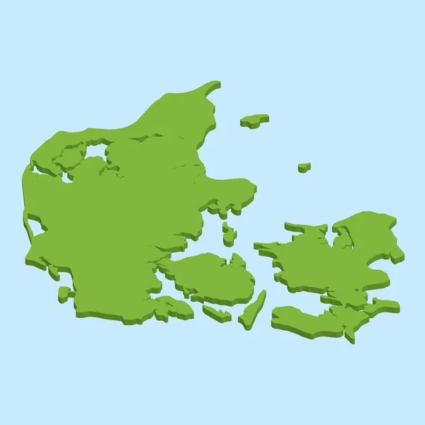 Carte 3D sur fond bleu du Danemark — Image vectorielle