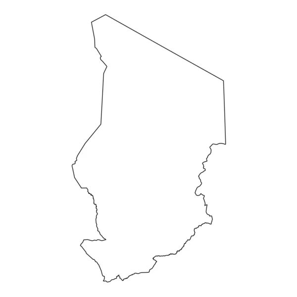 Esquema detallado del país de Chad — Vector de stock