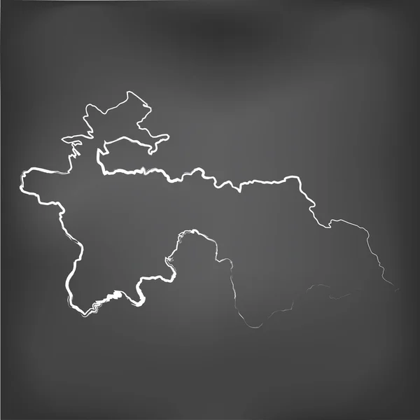 Mappa in gesso su una lavagna di gesso del Tagikistan — Vettoriale Stock