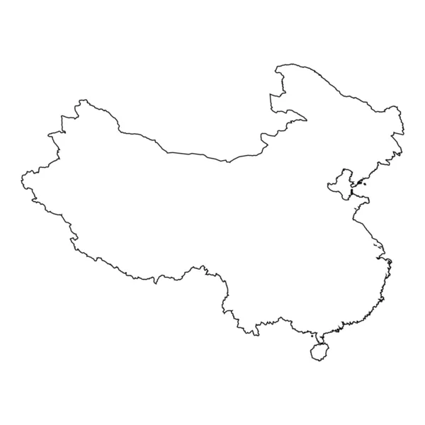 Esquema detallado del país de China — Vector de stock