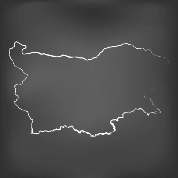 Chalked map on a chalk board of  Bulgaria — Stock Vector