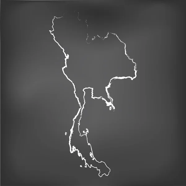 Carte en craie sur un panneau de craie de Thaïlande — Image vectorielle