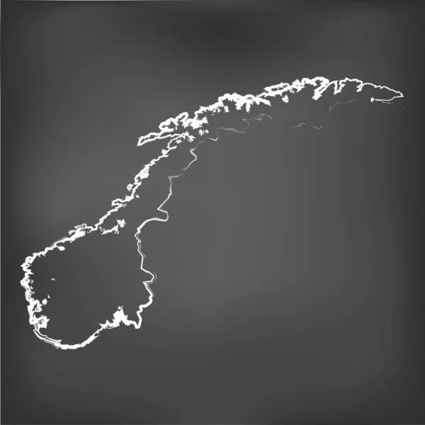 在挪威的黑板上的粉笔写的地图 — 图库矢量图片