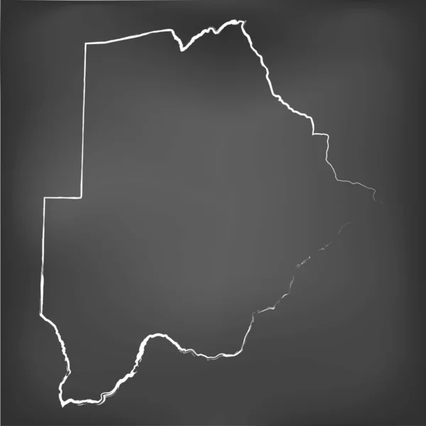 Chalked harita Botsvana tebeşir tahtası — Stok Vektör