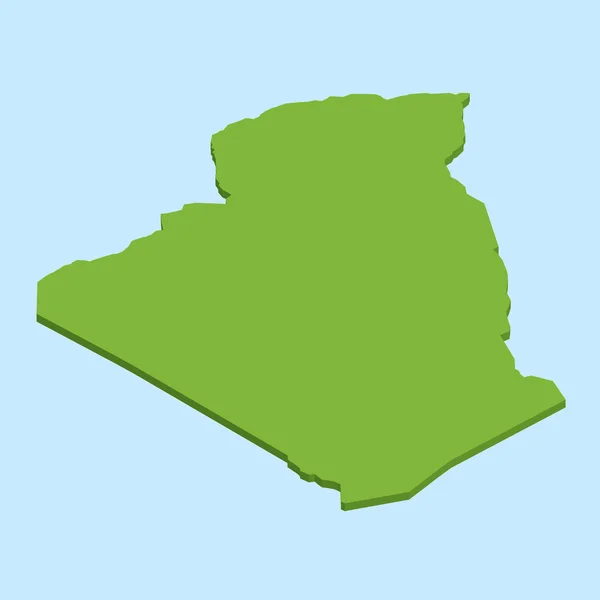 Mappa 3D su sfondo blu dell'Algeria — Vettoriale Stock