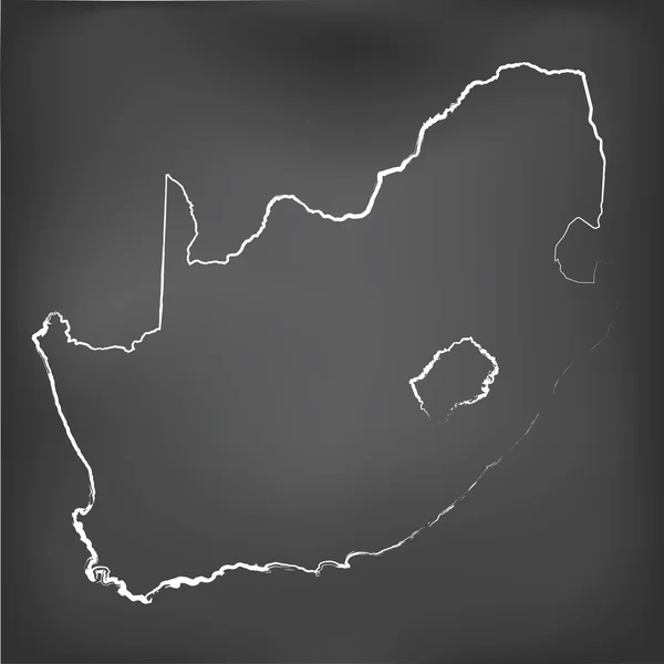 Mapa popsané křídou na tabuli křídou Jižní Afriky — Stockový vektor