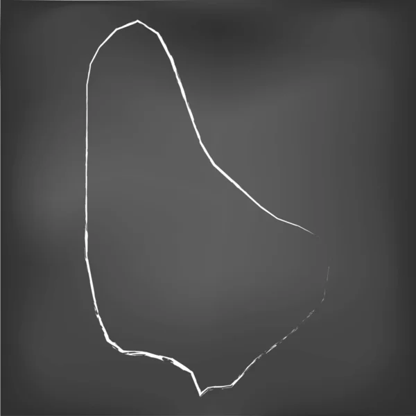 Mapa con tiza en una pizarra de Barbados — Vector de stock