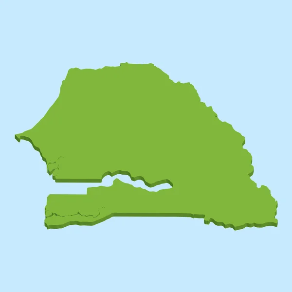 3D harita Senegal mavi su arka plan üzerinde — Stok Vektör