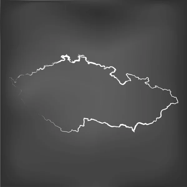 Mapa con tiza en una pizarra de Chequia — Archivo Imágenes Vectoriales