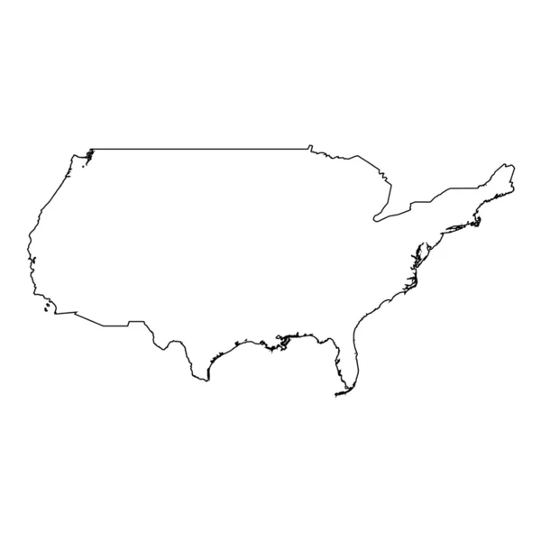 Hoge gedetailleerde overzicht van het land van Unitedstatesofamerica — Stockvector