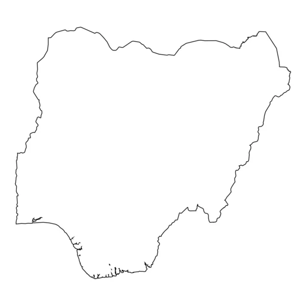 Alto profilo dettagliato del paese della Nigeria — Vettoriale Stock