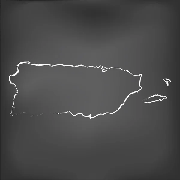Mapa con tiza en una pizarra de PuertoRico — Archivo Imágenes Vectoriales