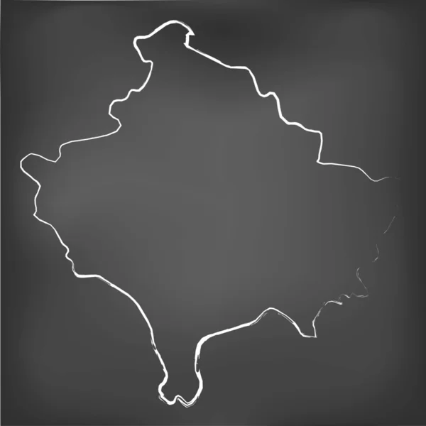 Carte en craie sur un tableau de craie du Kosovo — Image vectorielle