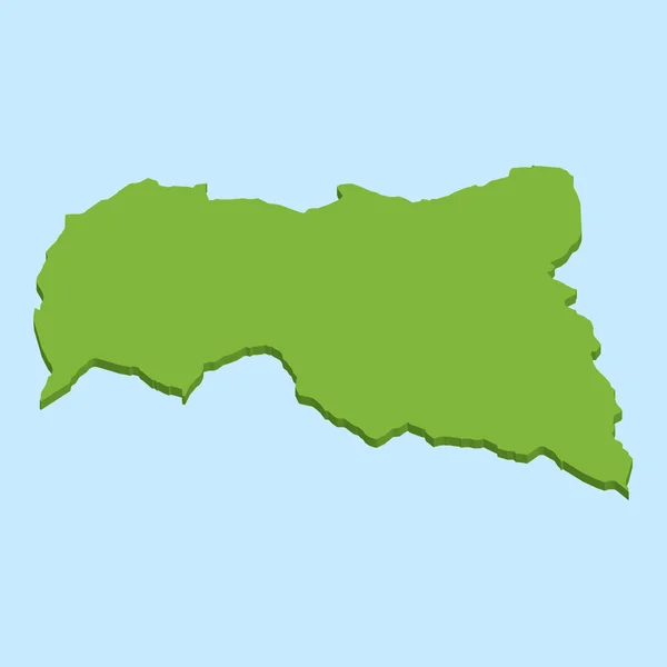 Mappa 3D sullo sfondo blu dell'acqua della Repubblica Centrafricana — Vettoriale Stock