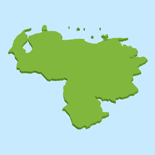 3D χάρτη σε φόντο μπλε του νερού της Βενεζουέλας — Διανυσματικό Αρχείο